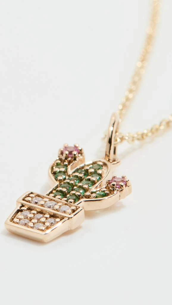 Sydney Evan 14k Small Potted Cactus Necklace 5