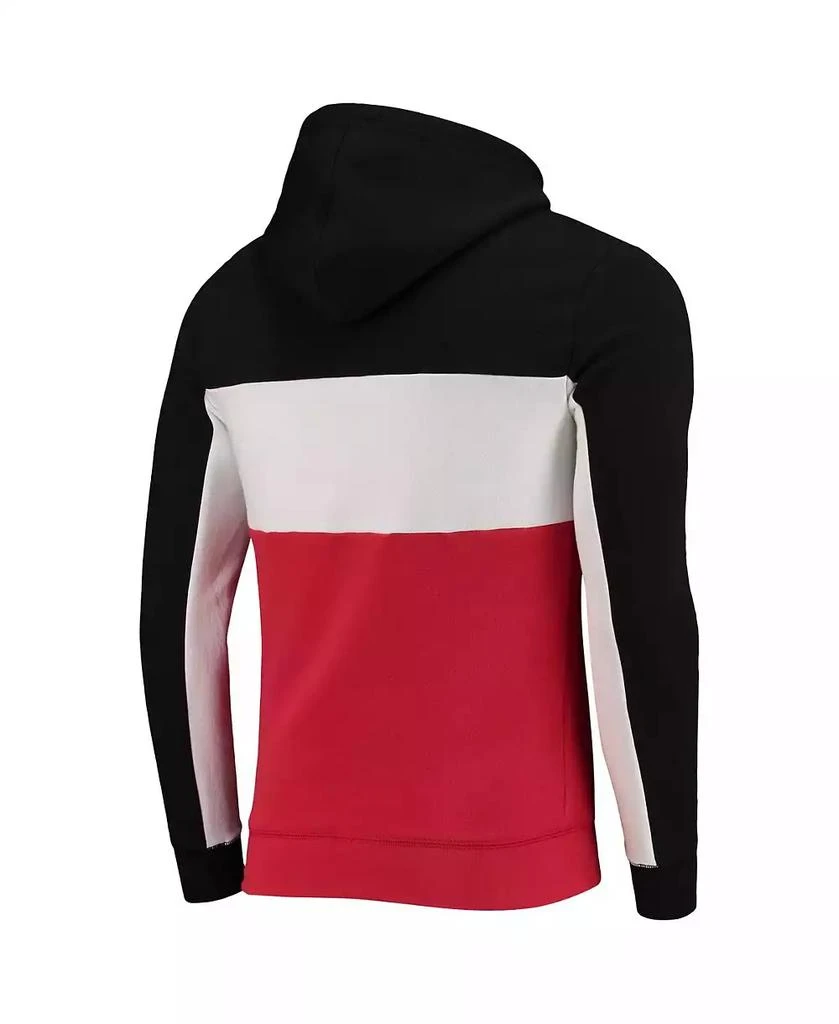 Junk Food Men's Black, White Atlanta Hawks Wordmark Colorblock Fleece Pullover Hoodie 3