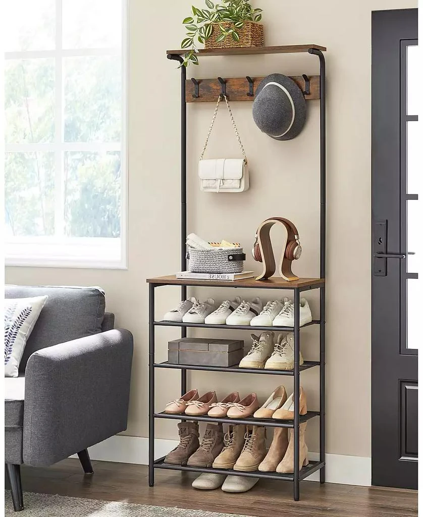SONGMICS HOME 5 Tier Coat Rack and Shoe Storage 2
