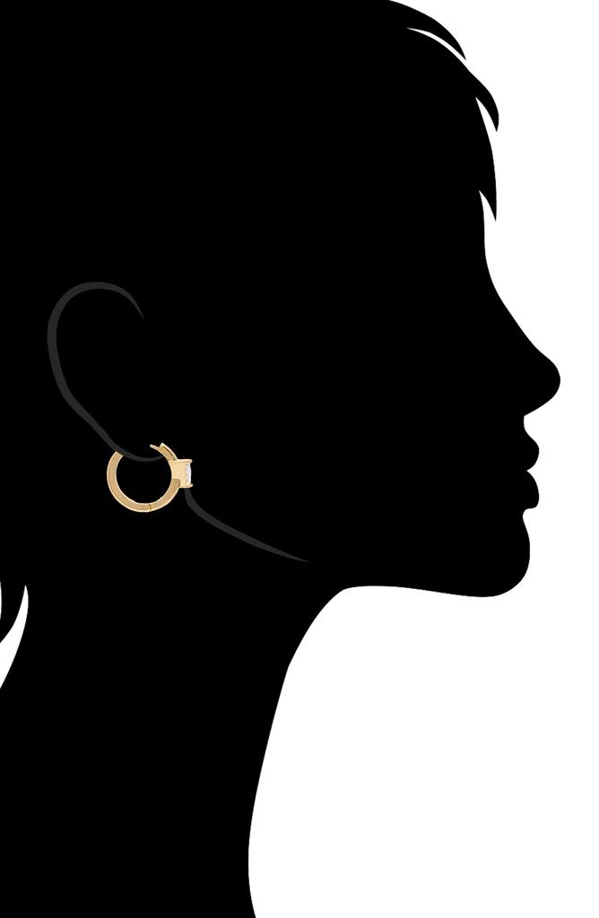 Rivka Friedman CZ Huggie Hoop Earrings