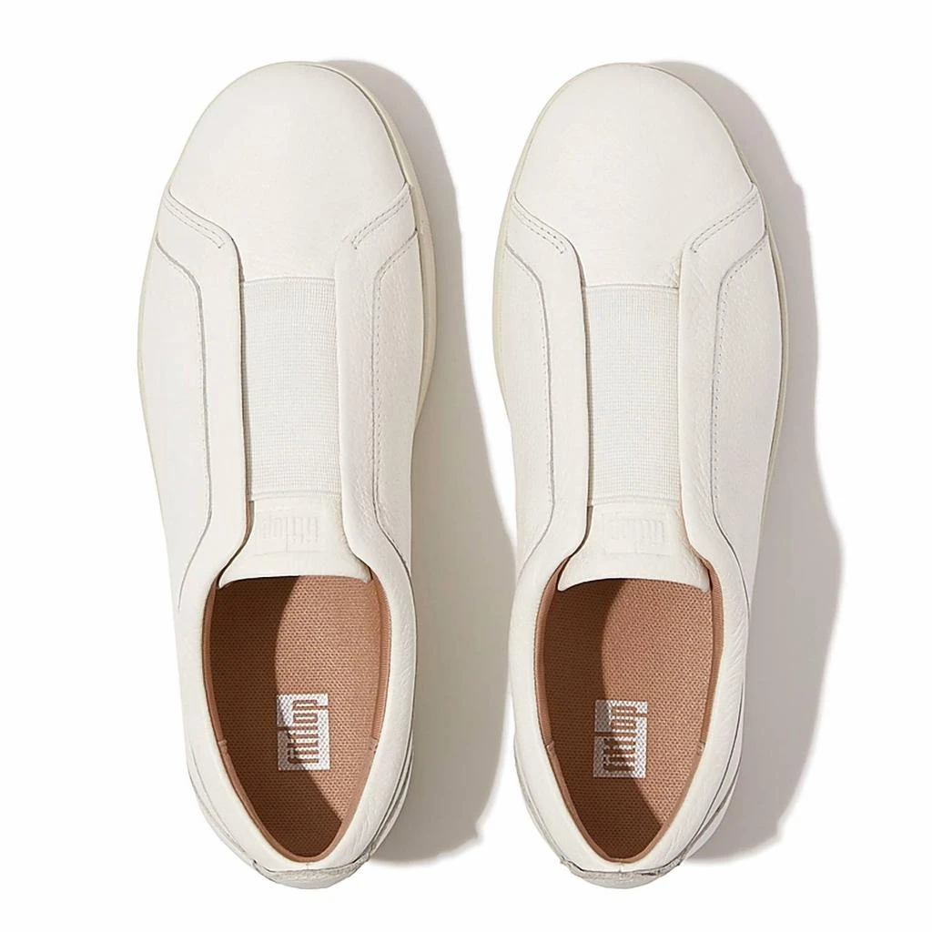 FitFlop Women's Rally Elastic Tumbled-Leather Slip-On Sneaker In Urban White 2