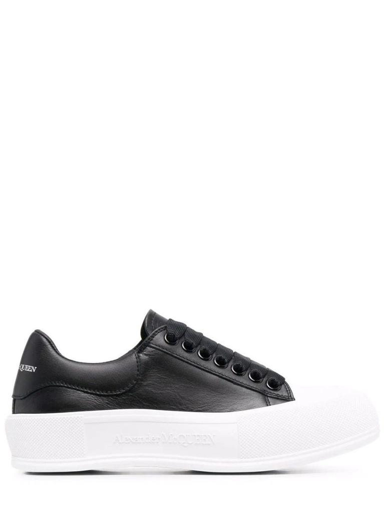 NA Black Deck Lace Up Plimsoll