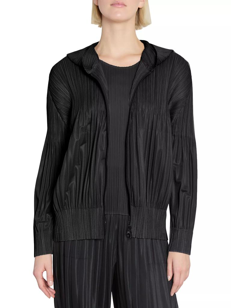 Pleats Please Interplanetary Fluffy Basics Hoodie BLACK 3