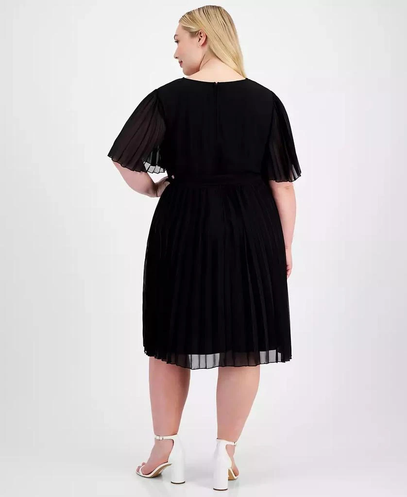 City Studios Trendy Plus Size Pleated Chiffon Midi Dress 2