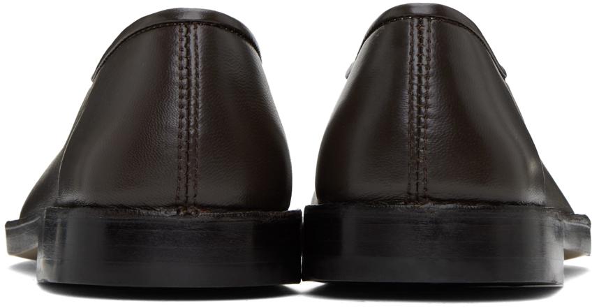 LEMAIRE Brown Flat Piped Slippers