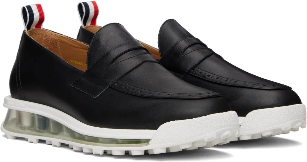 Thom Browne Black Clear Tech Runner Sole Penny Loafers 4