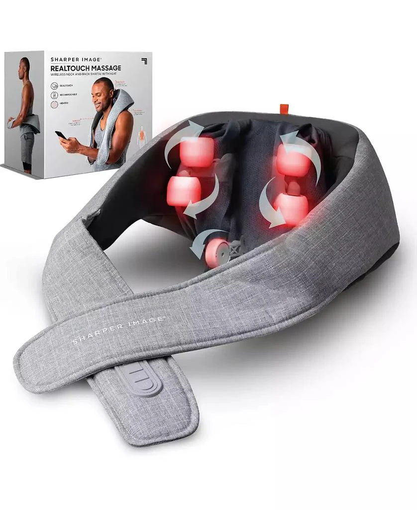 Sharper Image Realtouch Shiatsu Massager, Warming Heat Soothes Sore Muscles, Nodes Feel Like Real Hands, Wireless & Rechargeable 8