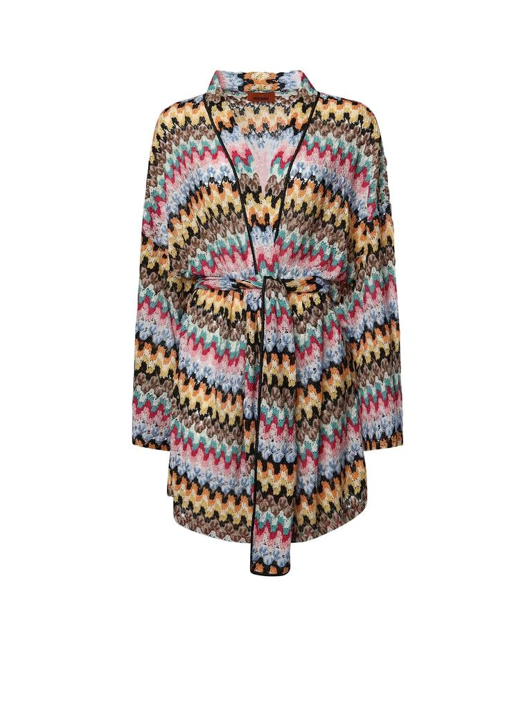 Missoni Kimono Cover-up In Viscose Lamé Lace With Belt 1