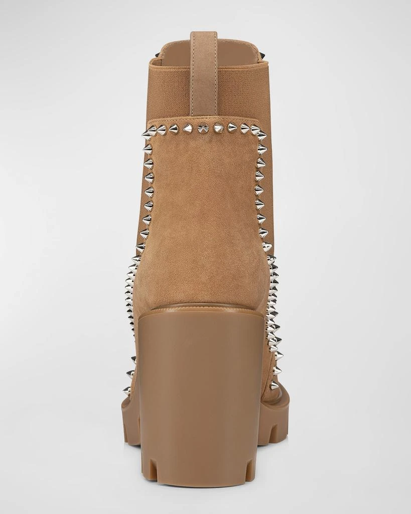 Christian Louboutin Spikes Suede Chelsea Red Sole Booties 3