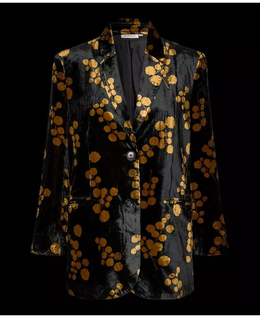 Masai Copenhagen Women's MaJaxi Velour Floral Print Blazer 3