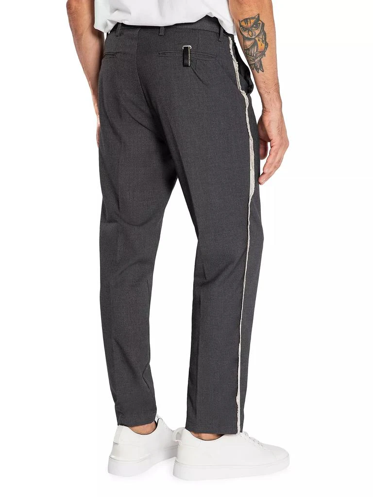 White Sand Velvet-Trimmed Chino Dress Pants 5