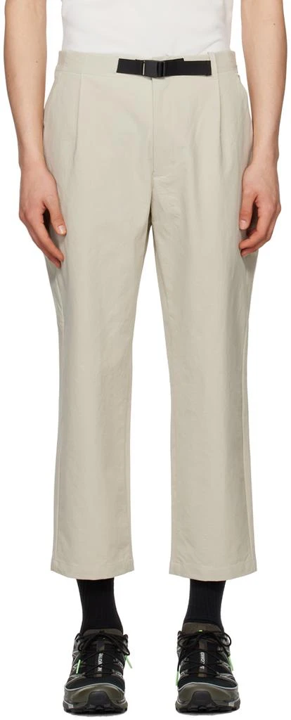 Goldwin Beige One-Tuck Trousers 1