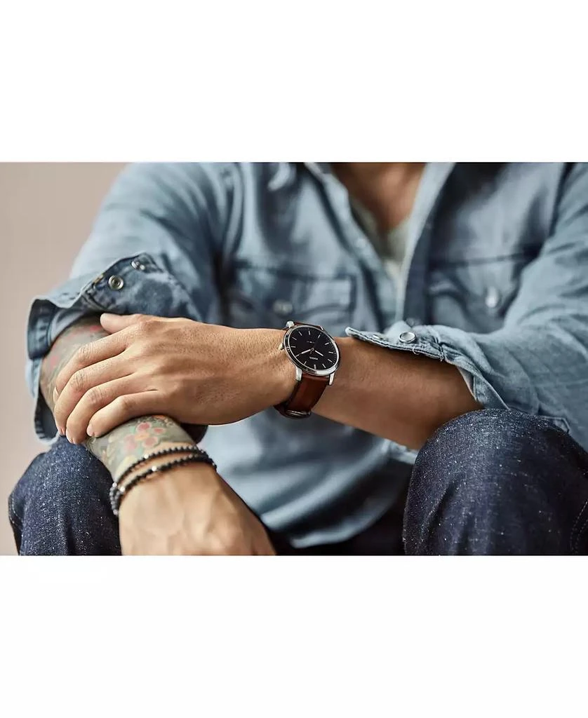 Fossil Men's The Minimalist Brown Leather Strap Watch 4
