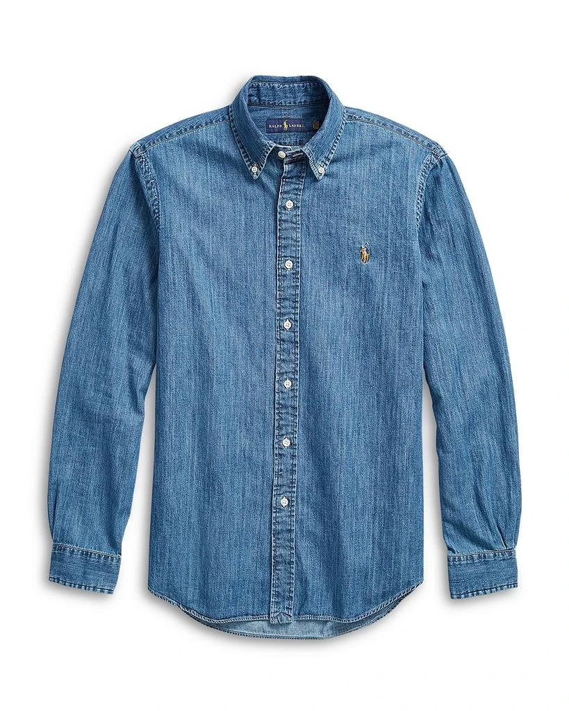 Ralph Lauren Classic Fit Long Sleeve Denim Cotton Button Down Shirt 6