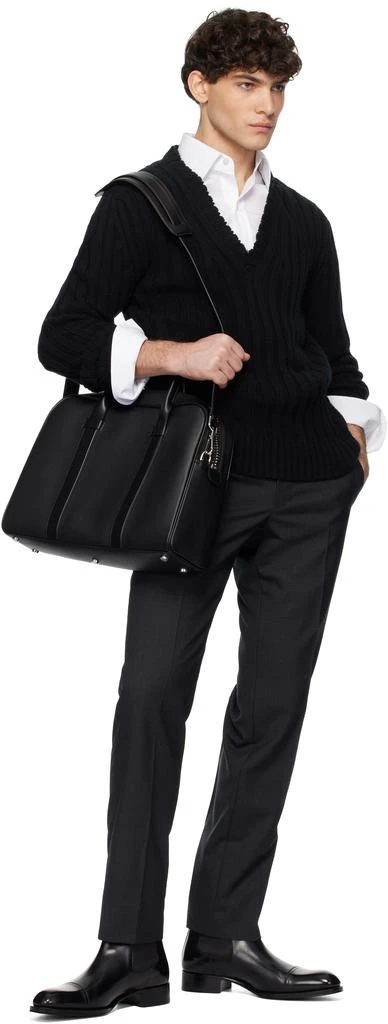 Tom Ford Black Soft Grain Leather Buckley Briefcase 4