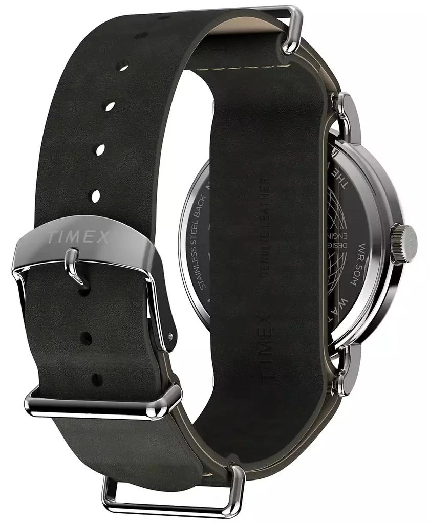 Timex Men's Analog Green Leather Strap Watch, 40mm 3
