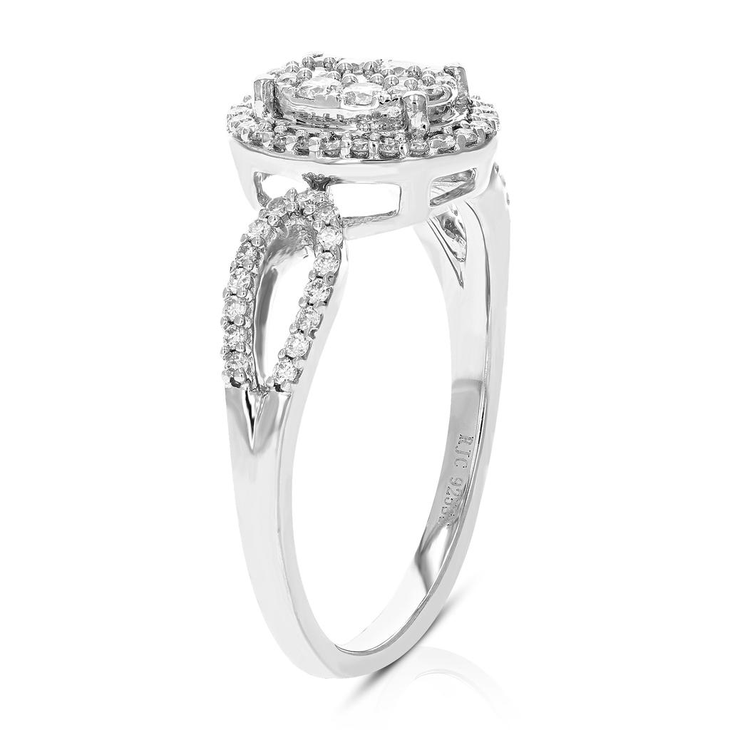 Vir Jewels 1/2 cttw Round Lab Grown Diamond Prong Set Engagement Ring .925 Sterling Silver