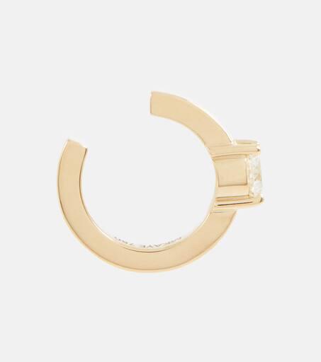Melissa Kaye Aria U 18kt gold single ear cuff with diamond