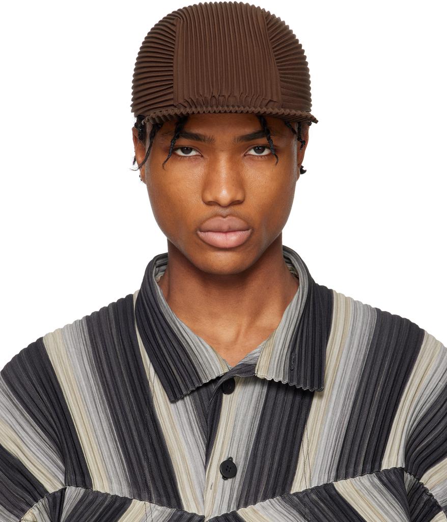 Homme Plissé Issey Miyake Brown Pleats Cap - Hats - BeyondStyle