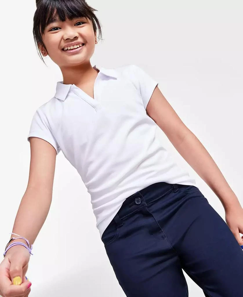 Nautica Big Girls Uniform Short Sleeve Performance Knit Top 3