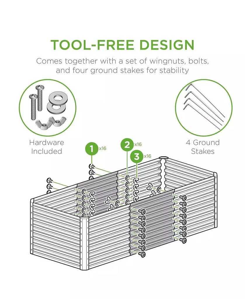 Best Choice Products 4x2x2ft Outdoor Metal Raised Garden Bed, Planter Box for Vegetables, Flowers 6