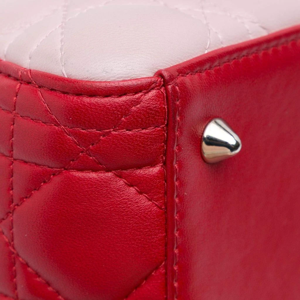 Dior Dior Red Medium Tricolor Lambskin Cannage Lady Dior 12