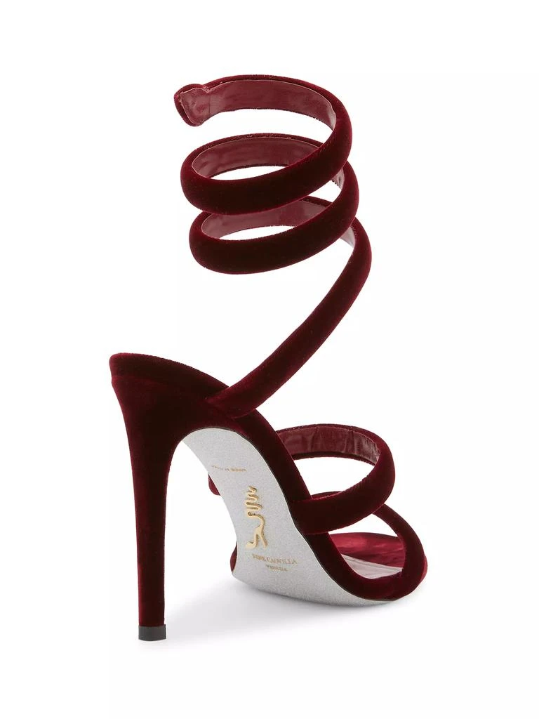 Rene Caovilla Cleo 105MM Velvet Wrap Stiletto Sandals 3