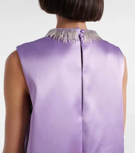 ALÉMAIS Laverne embellished satin minidress 5