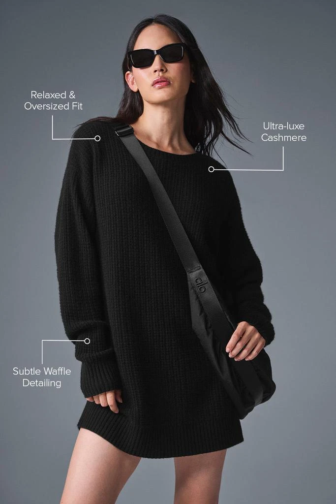 Alo Cashmere Plush Waffle Dress - Black 2