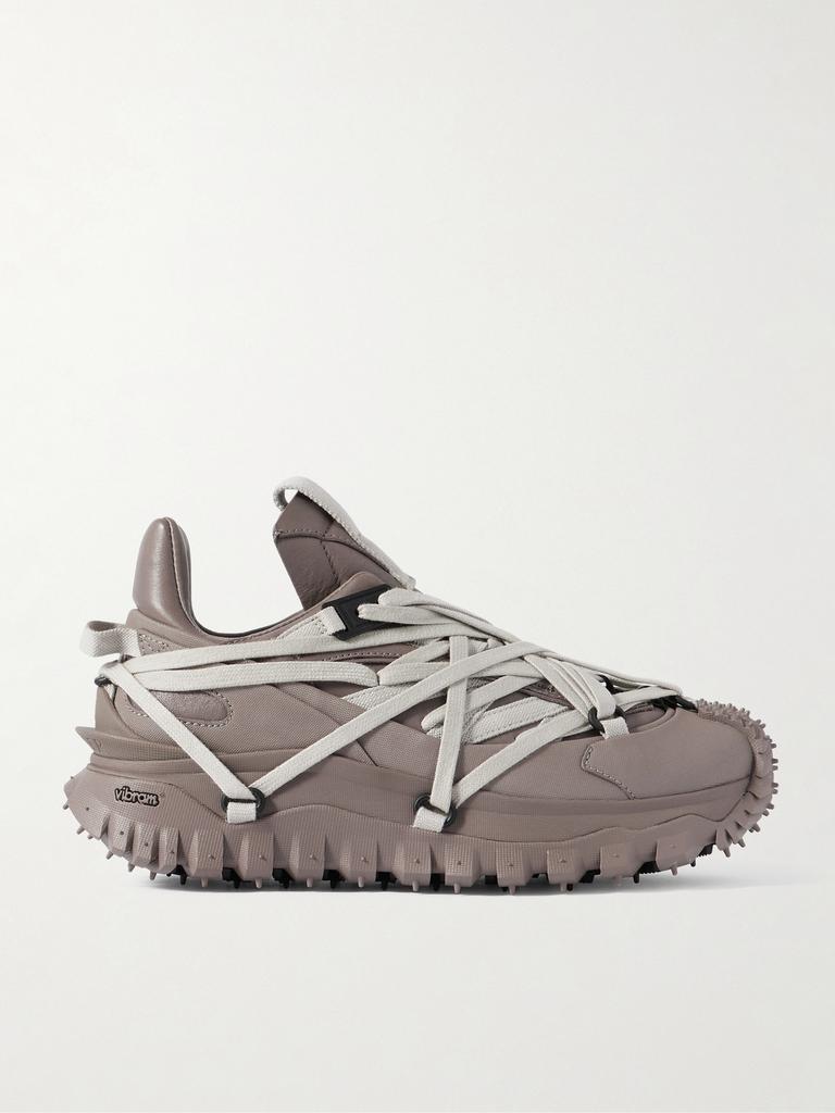 Rick Owens X Moncler “trailgrip Megalace” 皮革边饰帆布运动鞋