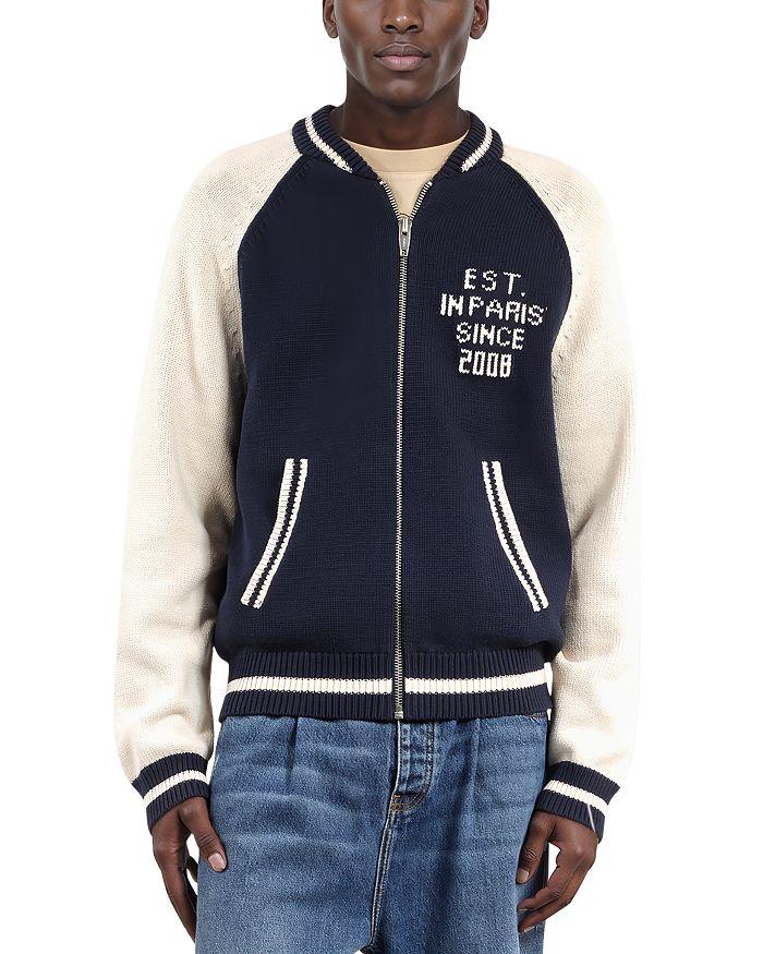 The Kooples Colorblocked Varsity Zip Cardigan