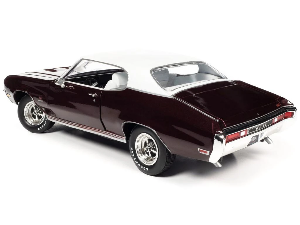 Diecast Model Autoworld 1970 Buick GS Stage 1 Burdy Mist Metallic with White Top and Interior "Muscle Car & Corvette Nationals" (MCACN) 1/18 Diecast Model Car by Auto World 1