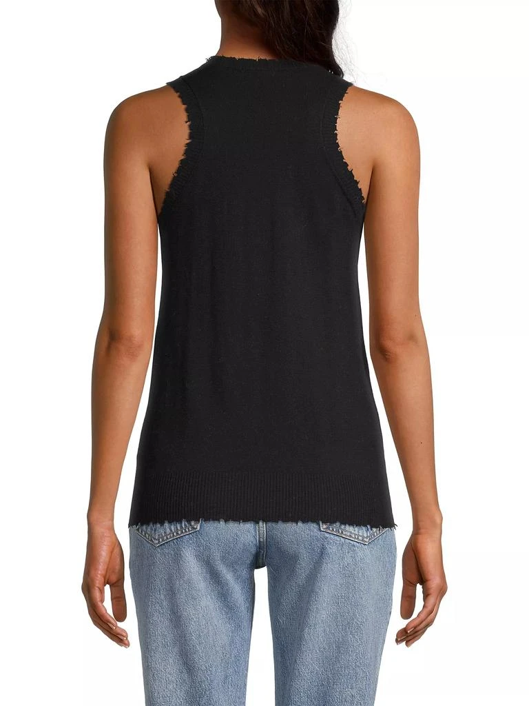 Minnie Rose Frayed Cotton-Blend Sweater Tank 5