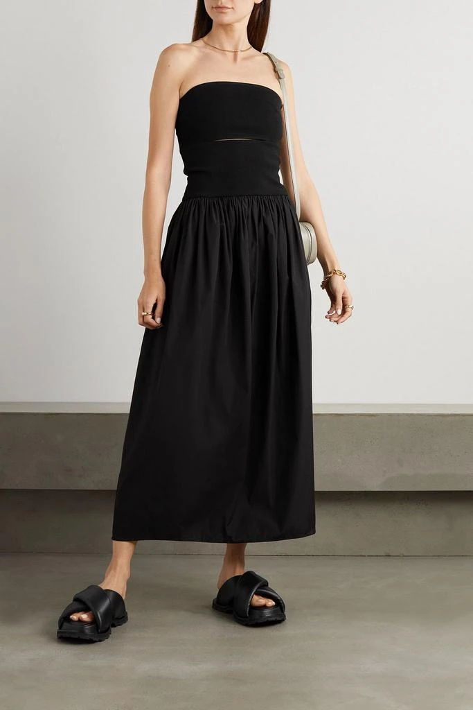 Esse Studios Strapless cutout stretch-knit and cotton-poplin maxi dress 2