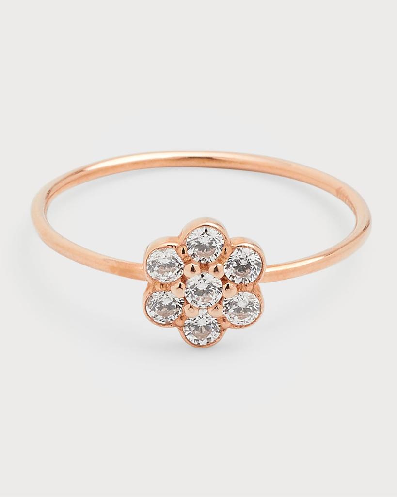 Ginette NY Be Mine Lotus Diamond Ring in 18K Rose Gold