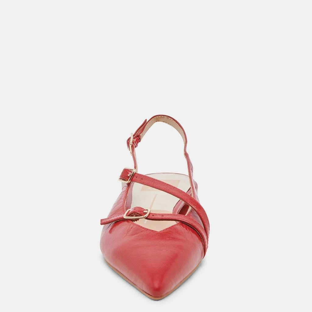 Dolce Vita Pamla Wide Flats Red Crinkle Patent 6