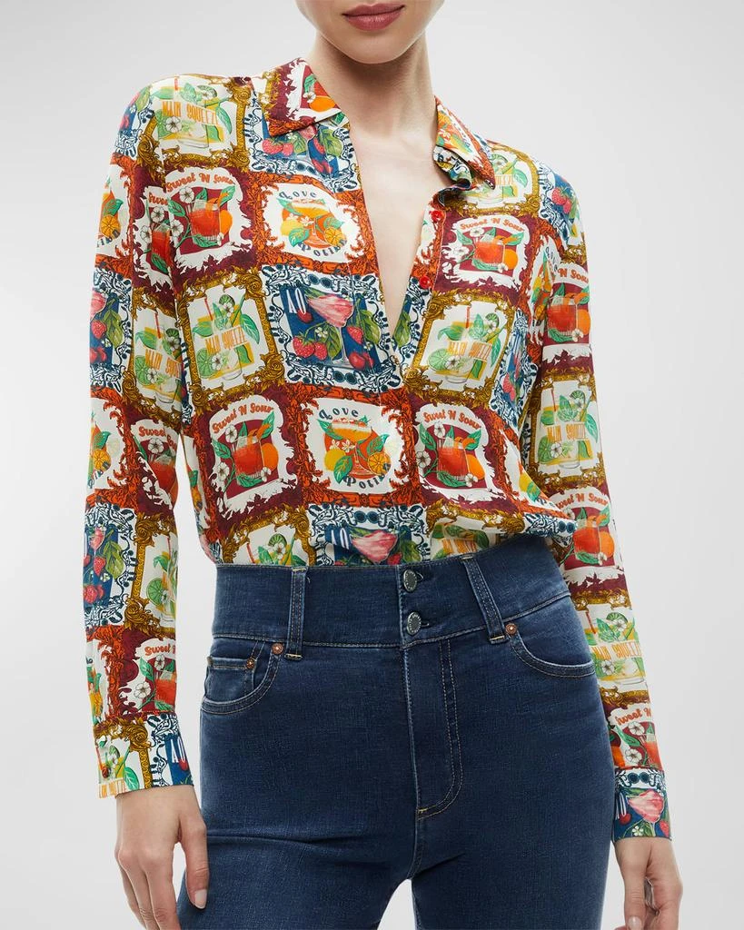 Alice + Olivia A Summer Day Willa Placket Top 4