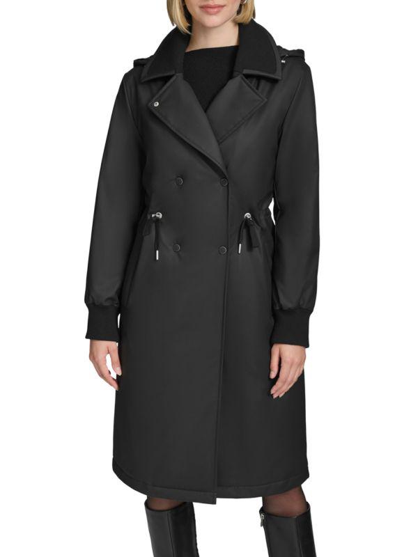 Andrew Marc Finley Hood Water Resistant Trench Coat