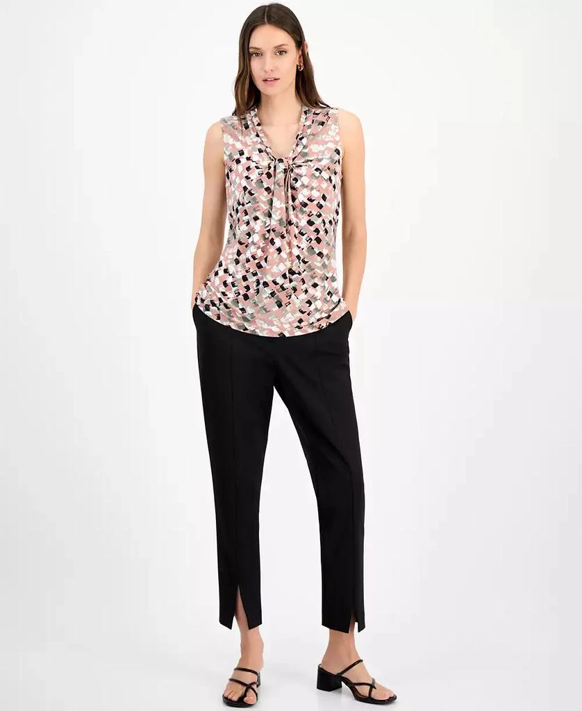 Kasper Women's Printed Twisted V-Neck Sleeveless Top, Regular & Petite 3