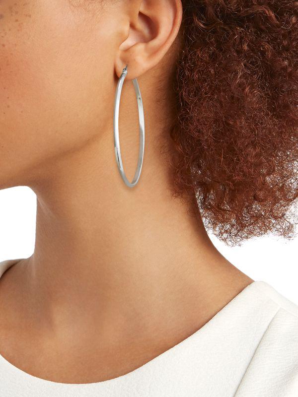 AVA & AIDEN Silverplated Hoop Earrings