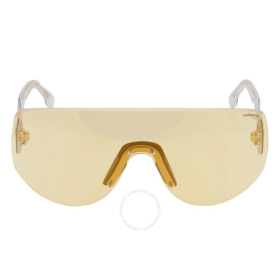 Carrera Yellow Gold Mirror Shield Unisex Sunglasses FLAGLAB 12 04CW/ET 99