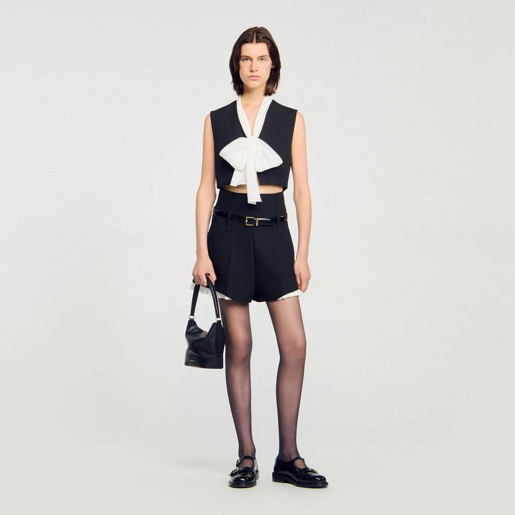 Sandro Bow neck crop top 1