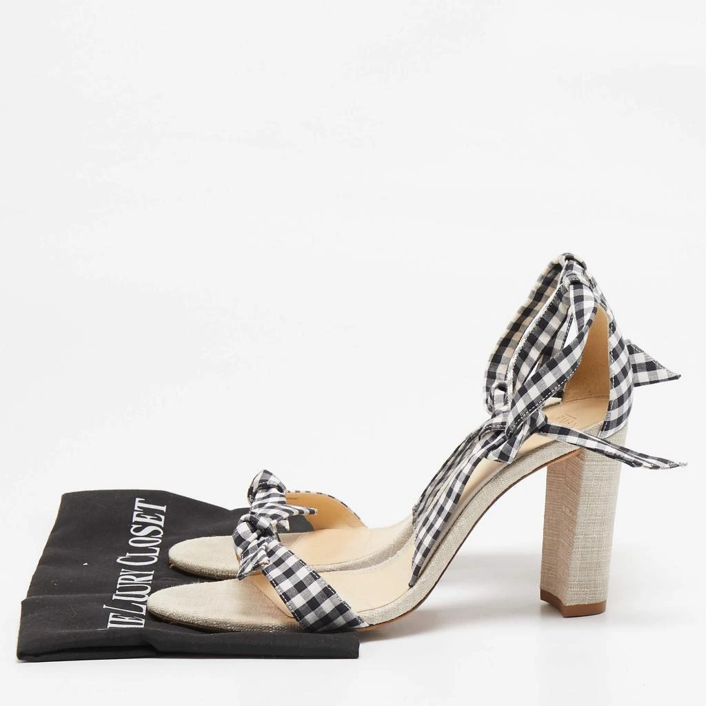 Alexandre Birman Alexandre Birman Grey/White Canvas and Fabric Ankle Strap Sandals Size 42 9