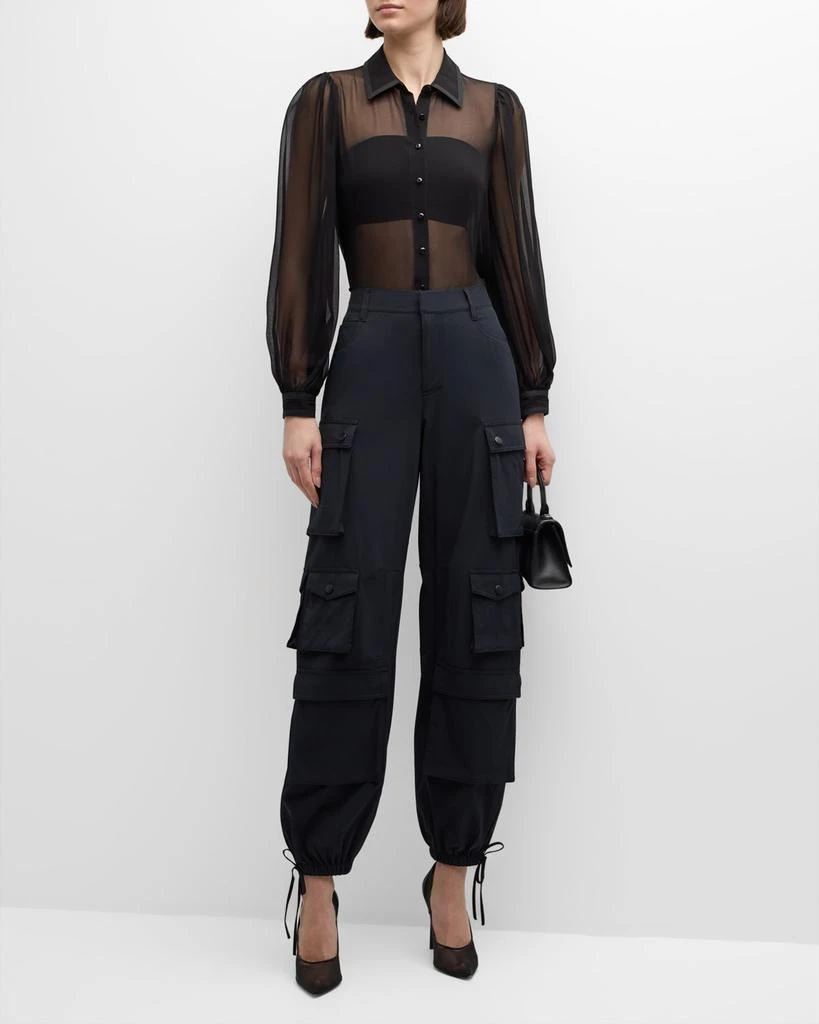 Alice + Olivia Olympia Mid-Rise Ankle-Tie Cargo Pants 3