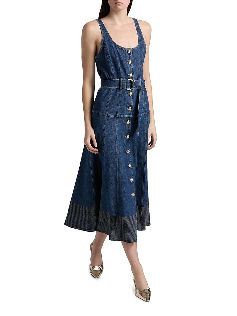 Cinq à Sept Kehlani Denim Belted Midi-Dress 2