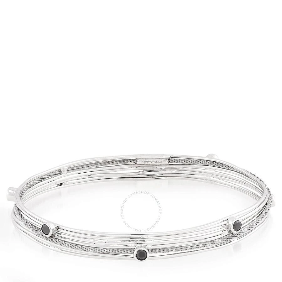 Charriol Tango Black CZ Stones Stainless Steel Cable Bangle 1