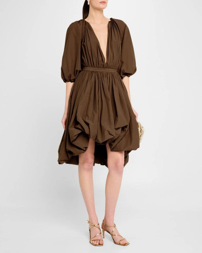 PHILOSOPHY di LORENZO SERAFINI Plunging Puff-Sleeve Balloon Dress 4