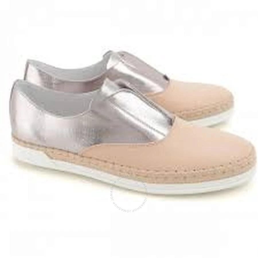 Tods Ladies Slip on Sneakers with Mettalic Effect in Light/Metal Gold 3