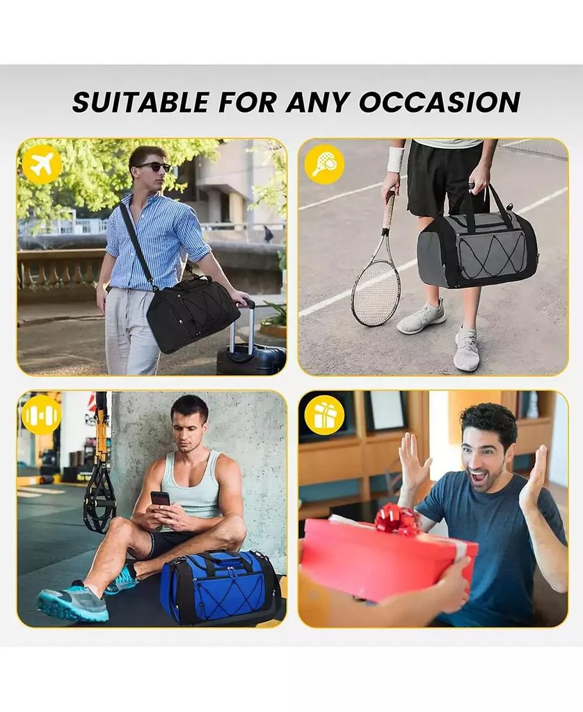 Urtala Gym Bag for Men - 21 Inches Duffle Bag for Travel Lightweight Duffel Bag with Shoe Compartment Personal Item Travel Bag Weekender Bag for Travel Sports Gym - Black 6