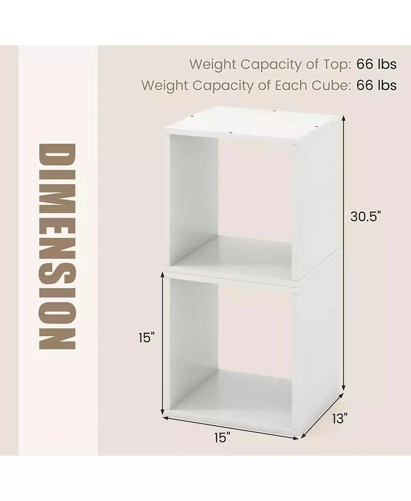 Shop Stackable Storage Cube Organizer with 2 Free-Standing Bookcase ...
